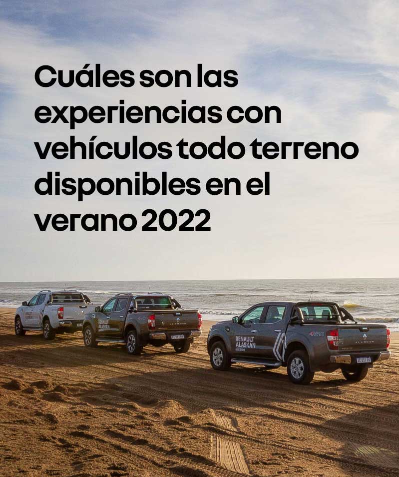 Cuáles son las experiencias con vehículos todo terreno disponibles en el verano 2022 - foto de camionetas en la playa